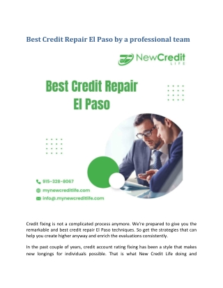 Best Credit Repair El Paso by a professional team