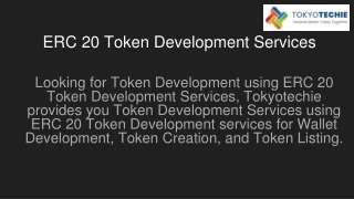 ERC 20 Token Development Services