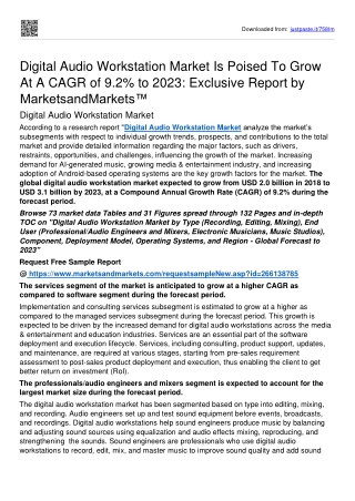 Digital Audio Workstation Market Size Is Estimated To Rise To USD 3.1 billion