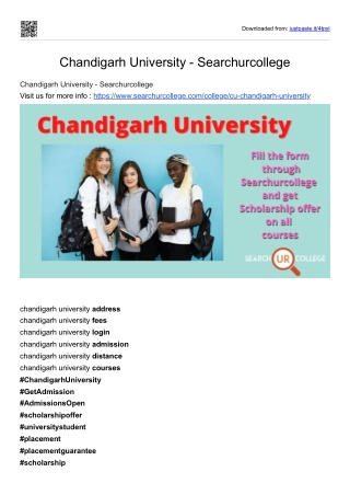 Chandigarh University - Searchurcollege