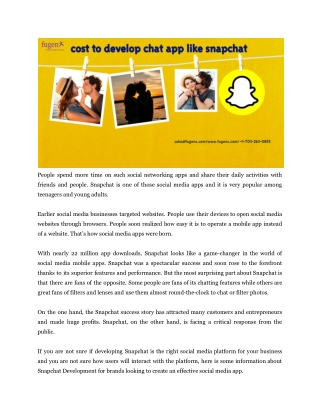 Cost to Create Camera App like Snapchat