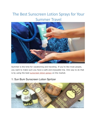 sunscreen lotion spray