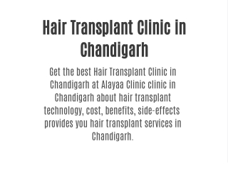 Hair Transplant Clinic in Chandigarh