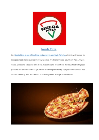 5% Off-Needa Pizza Restaurant Menu Aberfoyle, SA
