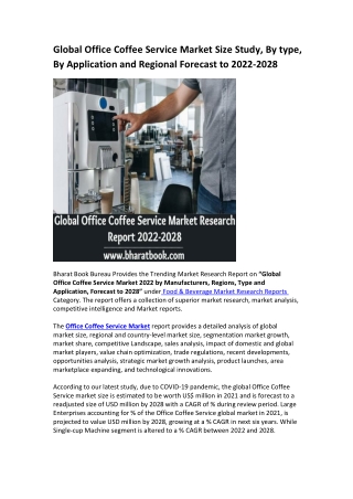 Global Office Coffee Service Market Research Report 2022-2028