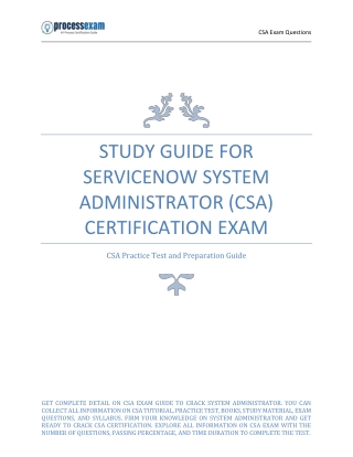 Study Guide for ServiceNow System Administrator (CSA) Certification Exam