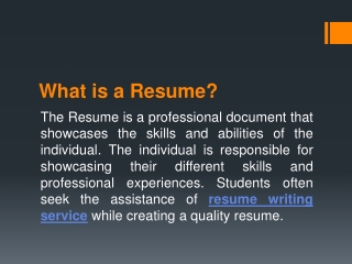 What is a Resume