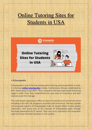 Online Tutoring Sites for Students in USA