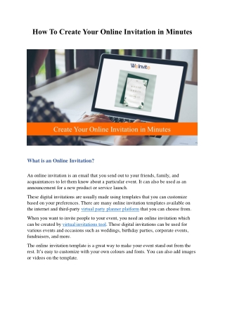 Easy Steps to Create Your Online Invitation in Minutes