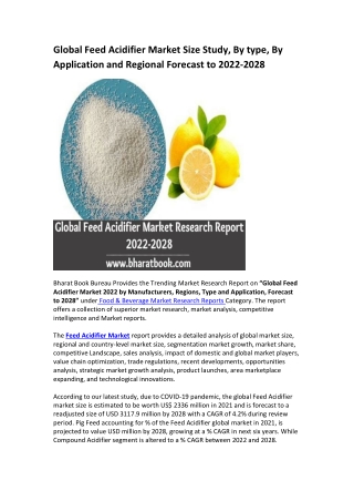 Global Feed Acidifier Market Research Report 2022-2028