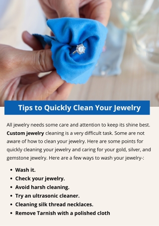 Tips to Quickly Clean Your Jewelry