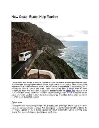 How Coach Buses Help Tourism