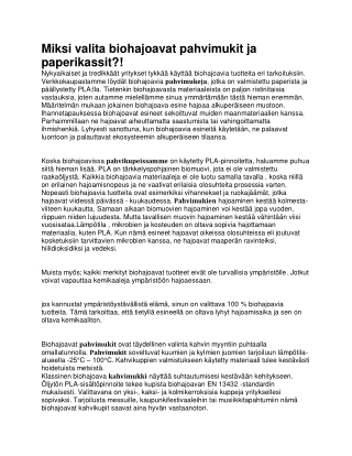 Miksi valita biohajoavat pahvimukit ja  paperikassit?!