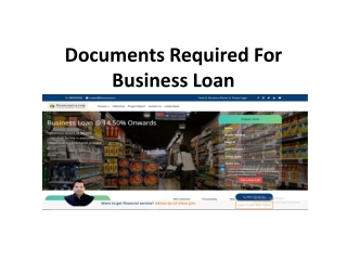 Documents Required For Business Loan