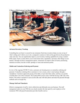 Catering POS Software Dubai