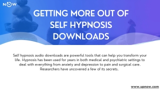 Getting More out of Self Hypnosis Downloads