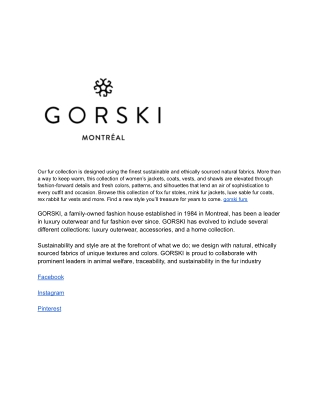 gorski furs