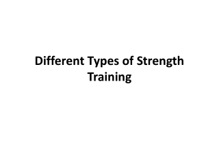Different Types of Strength Training