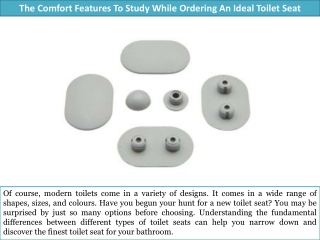 The Comfort Features To Study While Ordering An Ideal Toilet Seat