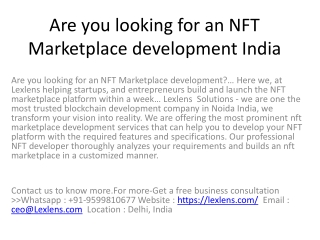 Are you looking for an NFT Marketplace development