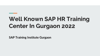 Well Known SAP HR Training Center In Gurgaon 2022