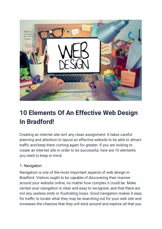 10 Elements Of An Effective Web Design In Bradford