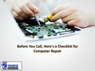 Before You Call, Here's a Checklist for Computer Repair