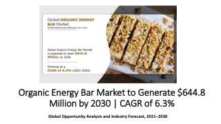 Organic Energy Bar Market Size, Share | Opportunities