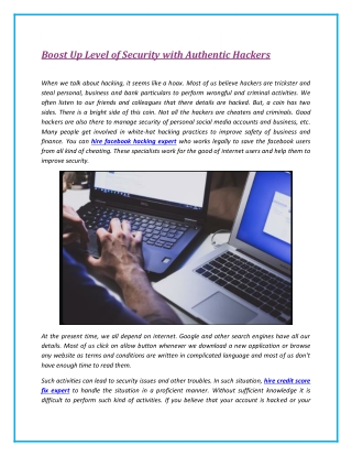 Boost Up Level of Security with Authentic Hackers