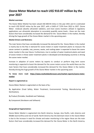 Ozone Meter Market
