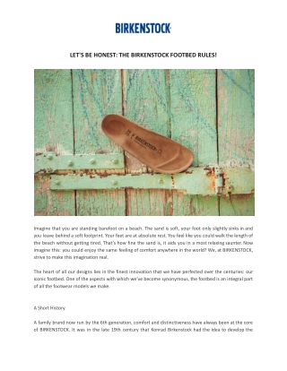 BIRKENSTOCK Footbed - The Complete Guide