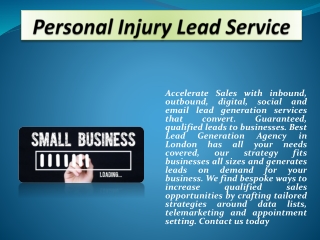 Personal Injury Lead Service