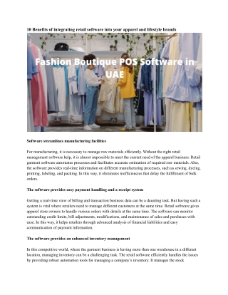 Fashion Boutique POS Software in UAE