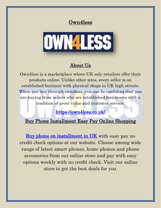 Buy Phone Installment Online Shopping