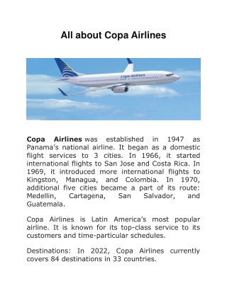 All about Copa Airlines