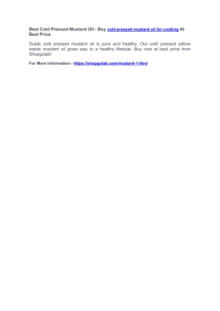 Best Cold Pressed Mustard Oil - Buy Cold Pressed Mustard Oil For Cooking At Best