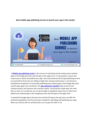 Best mobile app publishing service to launch your app in the market