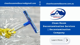 Clean Room Decontamination Services  Decontamination Company