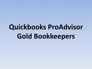 Quickbooks ProAdvisor Gold Bookkeepers