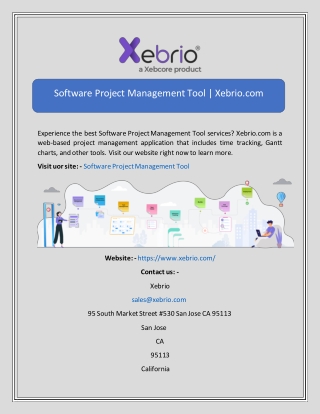 Software Project Management Tool  Xebrio