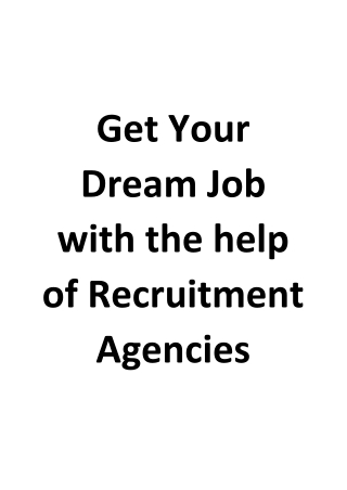 Get Your Dream Job with the help of Recruitment Agencies - Shelby Global