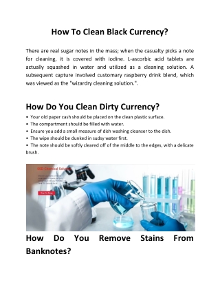 How To Clean Black Currency