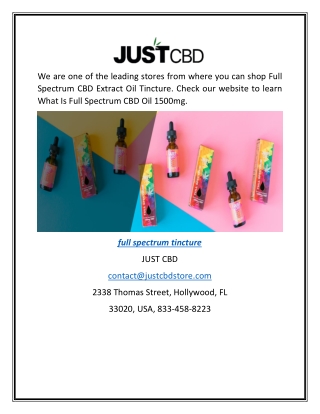 Full Spectrum Tincture | Justcbdstore.com