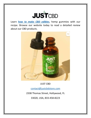 How To Make CBD Edibles | Justcbdstore.com