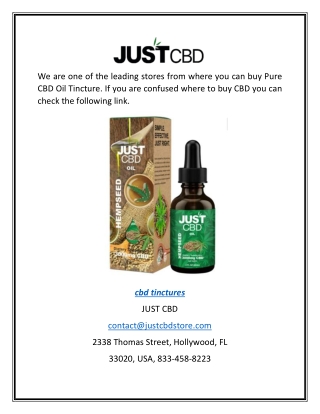 CBD Tinctures | Justcbdstore.com