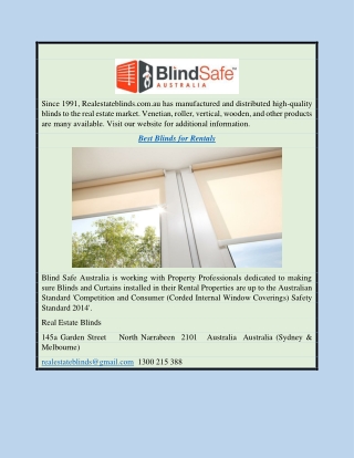 Best Blinds for Rentals | Realestateblinds.com.au