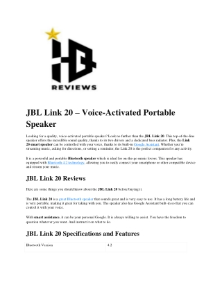 JBL Link 20-converted