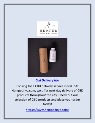 Cbd Delivery Nyc | Hempednyc.com