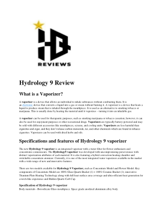 Hydrology 9 Review