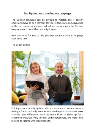 Fun Tips to Learn the German Language